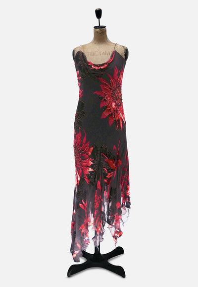 Vintage Clothing - Slinky In Red Dress - Painted Bird Vintage Boutique & The Aviary - Dresses