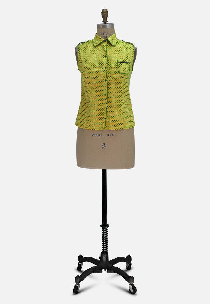 Vintage Clothing - Spring Polkadots Blouse 'VIP' - Painted Bird Vintage Boutique & The Aviary - Blouse