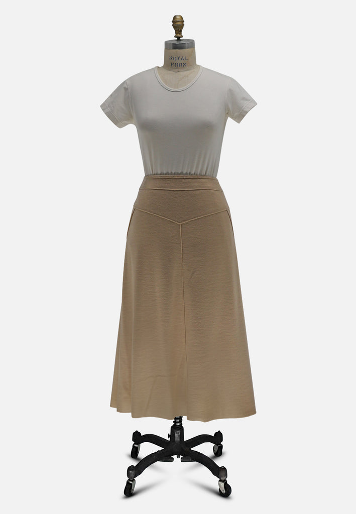 Vintage Clothing - Camel Cool Skirt - Painted Bird Vintage Boutique & The Aviary - Skirt