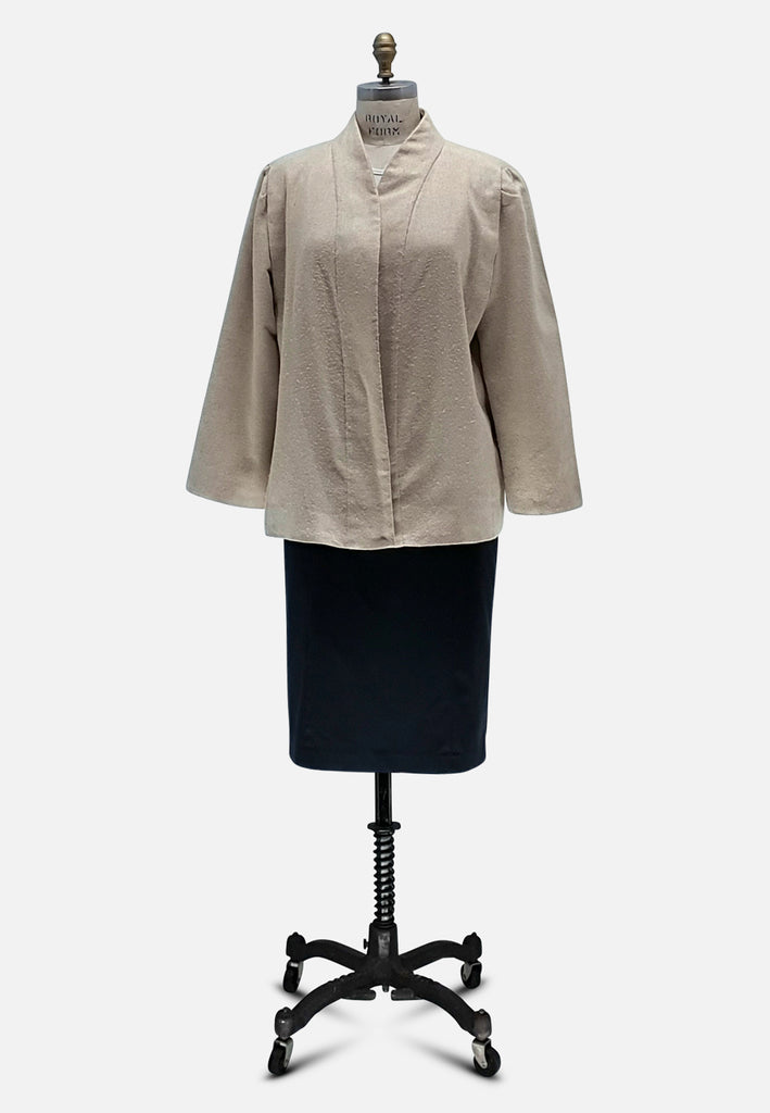 Vintage Clothing - Silk Neutral Jacket - Painted Bird Vintage Boutique & The Aviary - Coats & Jackets