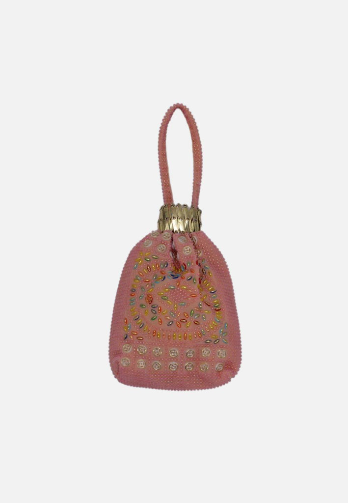 Vintage Clothing - Pink Beggar Bag 'VIP' - Painted Bird Vintage Boutique & The Aviary - Handbag