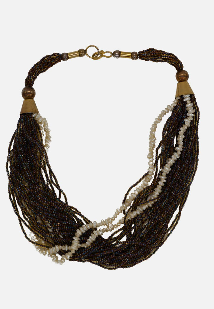 Vintage Clothing - Twirling Beads Necklace - Painted Bird Vintage Boutique & The Aviary - Necklace