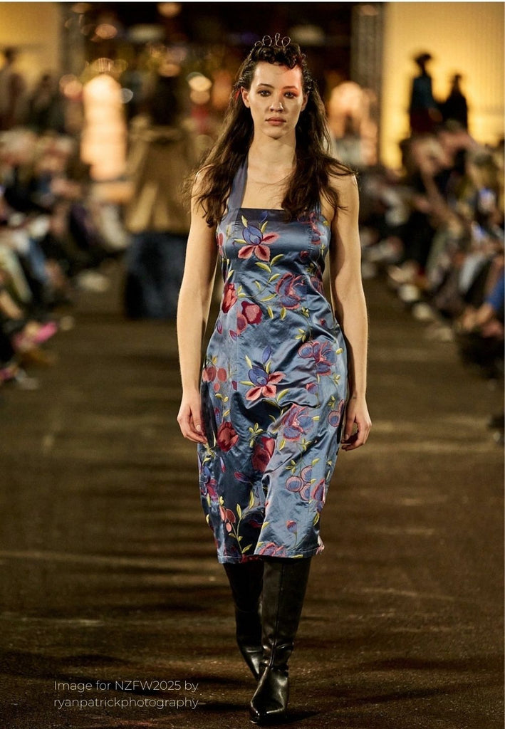 Vintage Clothing - Embroidered Blues Dress - Painted Bird Vintage Boutique & The Aviary - Dresses