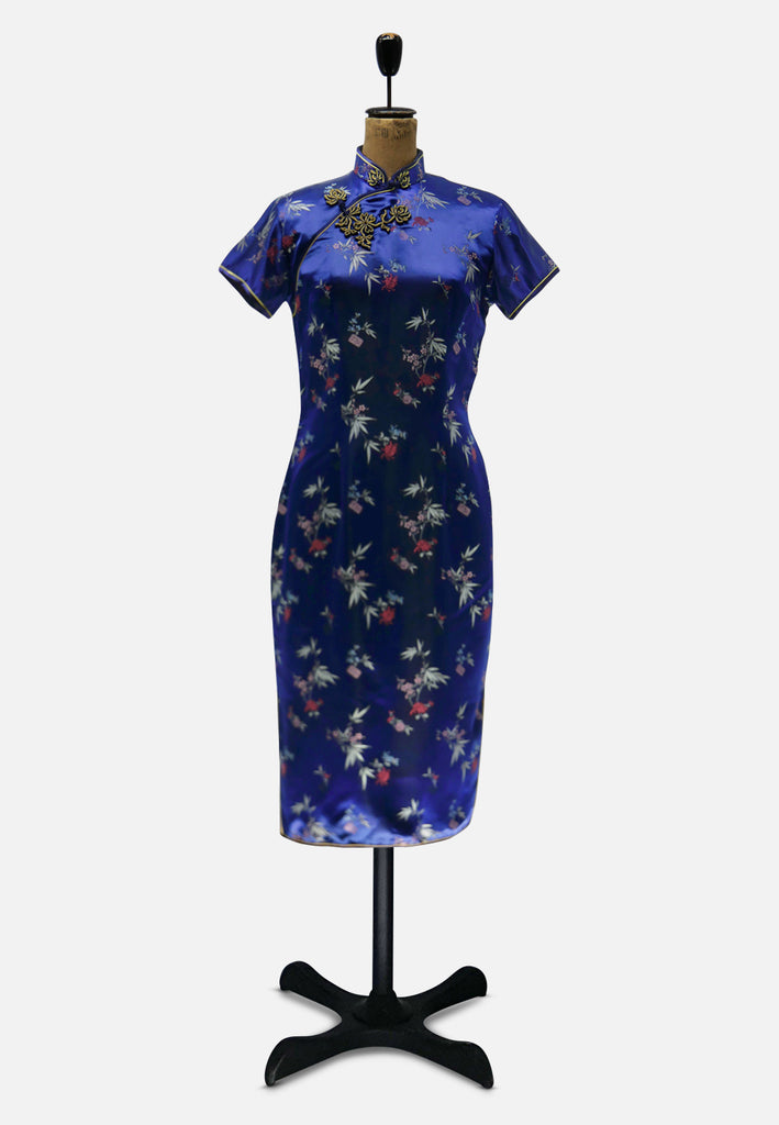Vintage Clothing - Blue Elegance Chinoiseire 'VIP' ND - Painted Bird Vintage Boutique & The Aviary - Dresses