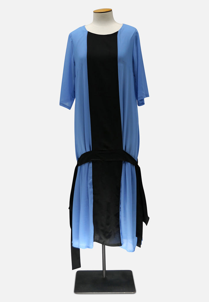 Vintage Clothing - Periwinkle Deco Style Dress ND - Painted Bird Vintage Boutique & The Aviary - Dresses