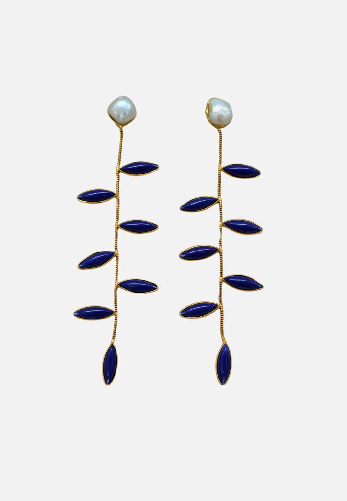 Vintage Clothing - Lapis Delicate Elegance Earrings 'VIP' ND - Painted Bird Vintage Boutique & The Aviary - Earrings