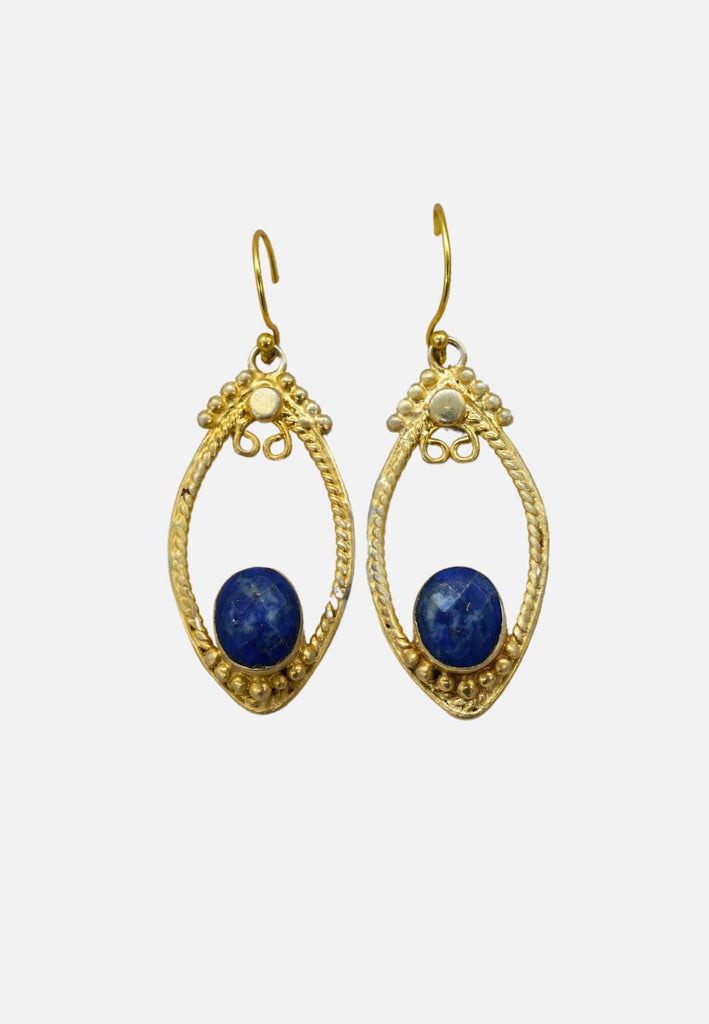 Vintage Clothing - Lapis Drop Earrings  'VIP' - Painted Bird Vintage Boutique & The Aviary - Earrings