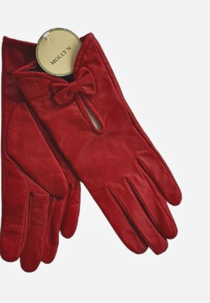 Vintage Clothing - Molly Mine Red Leather Gloves - Painted Bird Vintage Boutique & The Aviary - Gloves