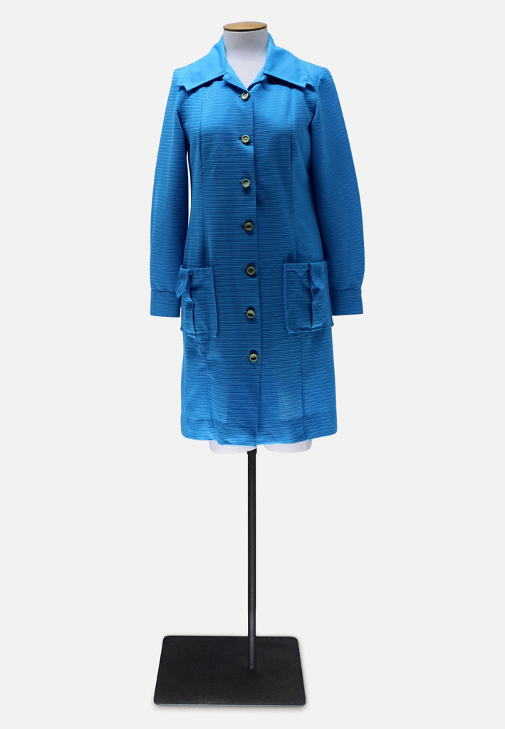 Vintage Clothing - Werk Day Blue Dress 'VIP' - Painted Bird Vintage Boutique & The Aviary - Dresses