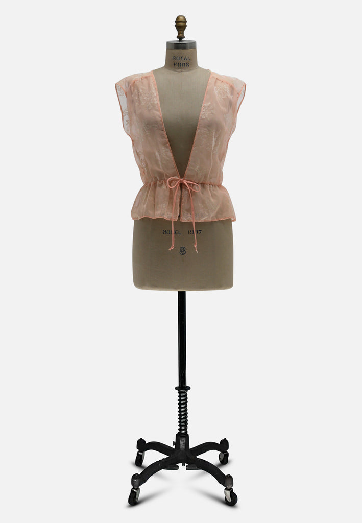 Vintage Clothing - Sweet Peach Top - Painted Bird Vintage Boutique & The Aviary - Lingerie