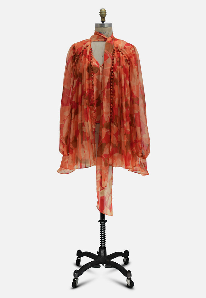 Vintage Clothing - Pretty Fires Blouse - DESIGNER - Painted Bird Vintage Boutique & The Aviary - Blouse