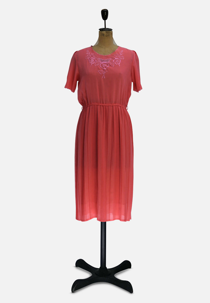 Vintage Clothing - Pretty Coral Dress - Painted Bird Vintage Boutique & The Aviary - Dresses