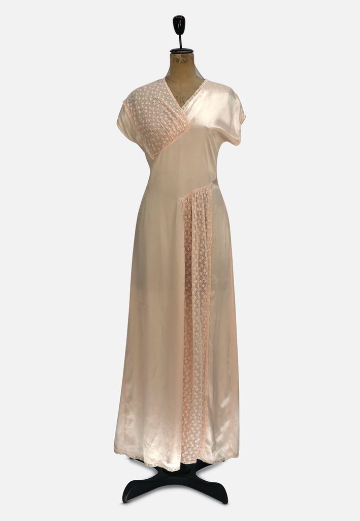 Vintage Clothing - Peachy Elegance Gown - Painted Bird Vintage Boutique & The Aviary - Lingerie