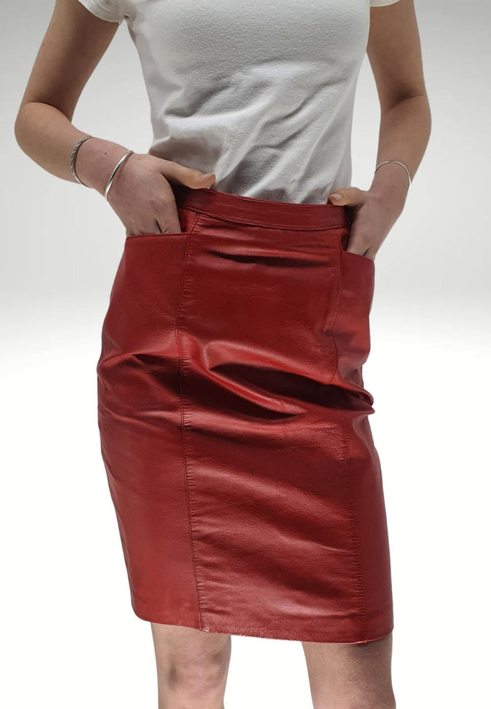 Vintage Clothing - Leather Lover Skirt - Painted Bird Vintage Boutique & The Aviary - Skirt