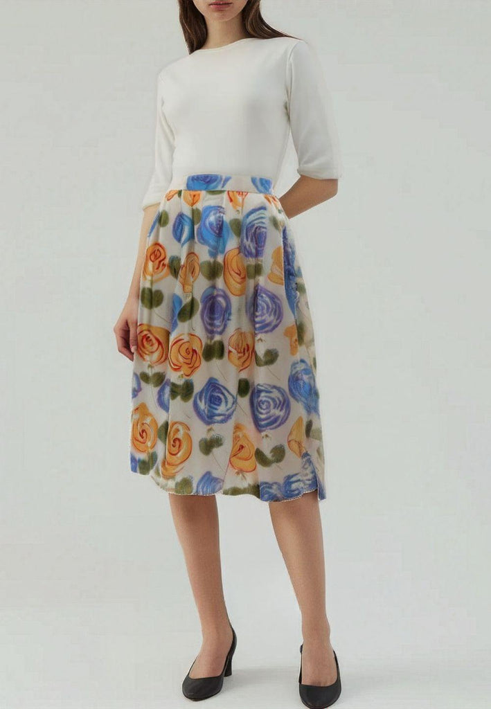 Vintage Clothing - In Floral Skirt 'VIP' - Painted Bird Vintage Boutique & The Aviary - Skirt