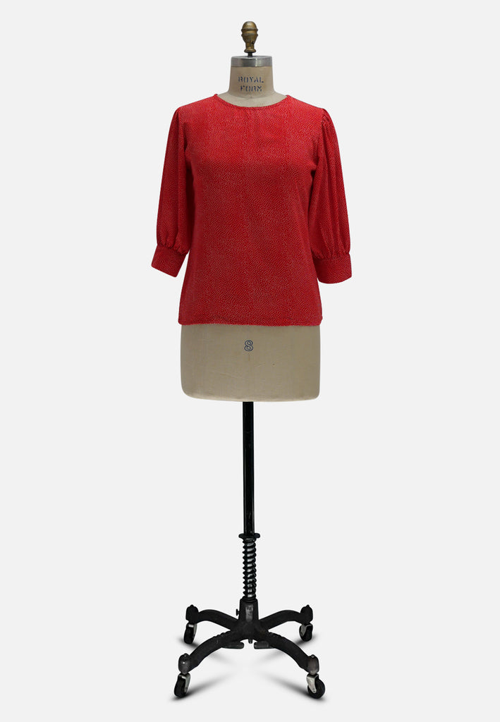 Vintage Clothing - Reddy To Dot Blouse - Painted Bird Vintage Boutique & The Aviary - Blouse