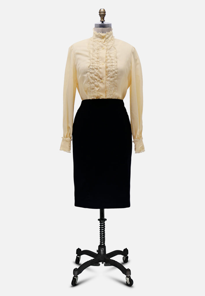 Vintage Clothing - Frilly Curd Blouse 'VIP' - Painted Bird Vintage Boutique & The Aviary - Blouse
