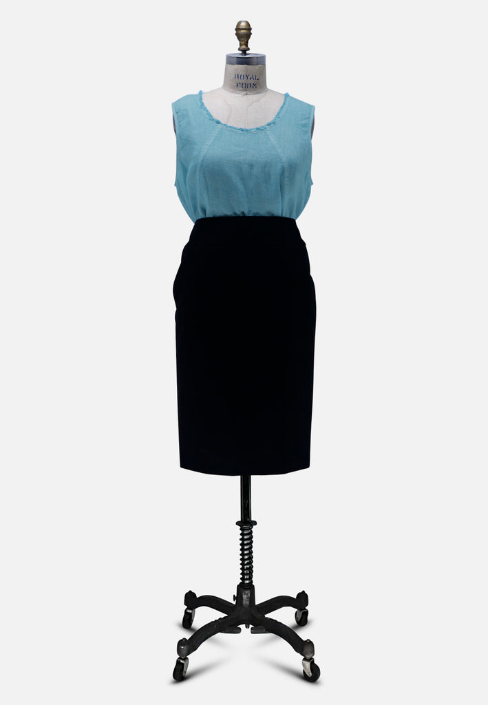 Vintage Clothing - Linen Teal Camisole 'VIP' - Painted Bird Vintage Boutique & The Aviary - Blouse