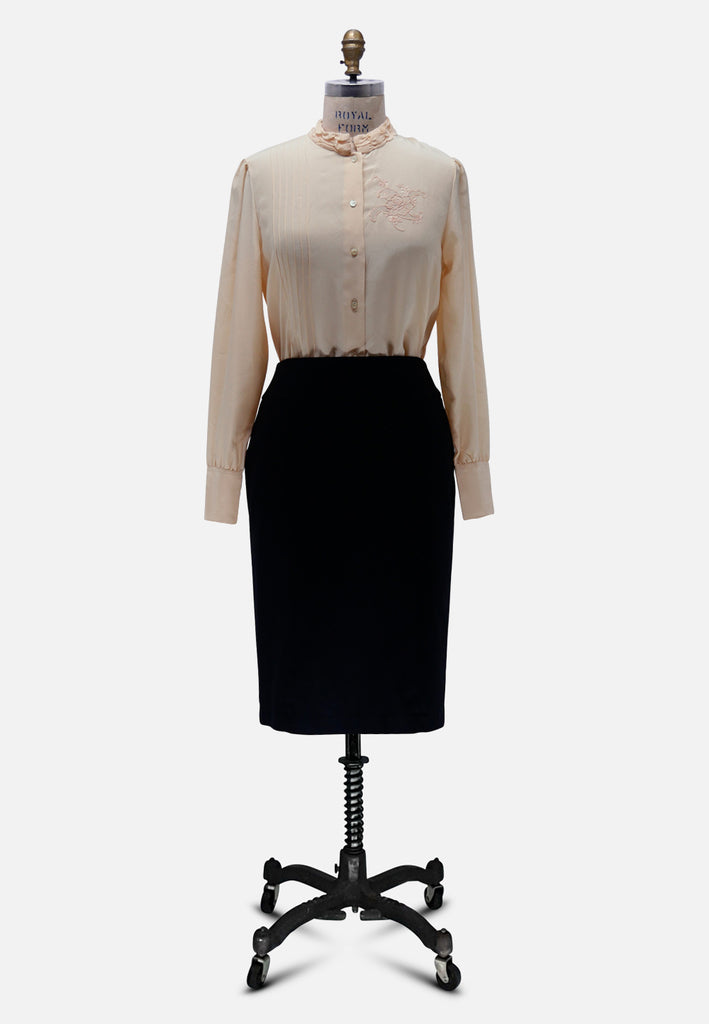 Vintage Clothing - High Neck Prettiness Blouse  'VIP' NOT DONE - Painted Bird Vintage Boutique & The Aviary - Shirts & Tops