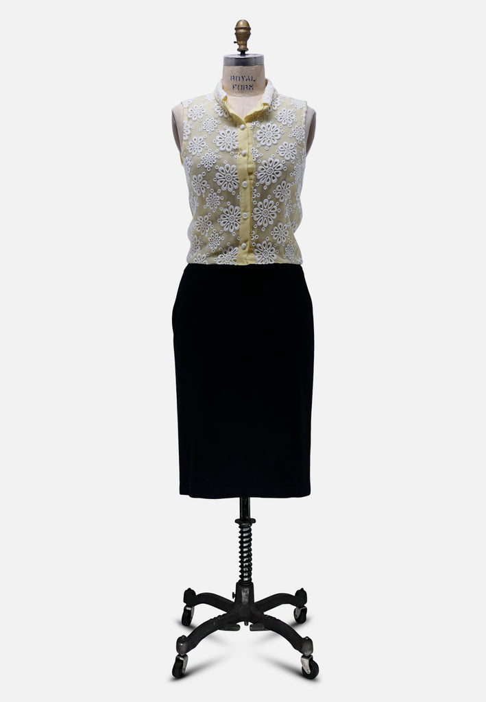 Vintage Clothing - Lemon Daisy Blouse 'VIP' - Painted Bird Vintage Boutique & The Aviary - Blouse