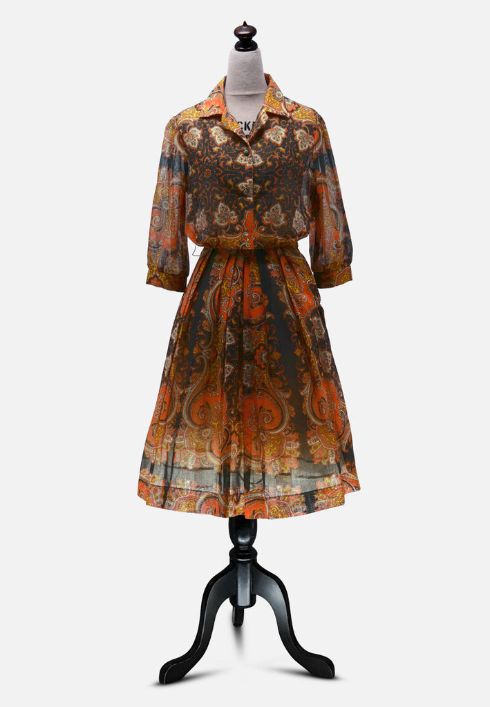 Vintage Clothing - Paisley Flirt Dress 'VIP' NOT DONE - Painted Bird Vintage Boutique & The Aviary - Dresses
