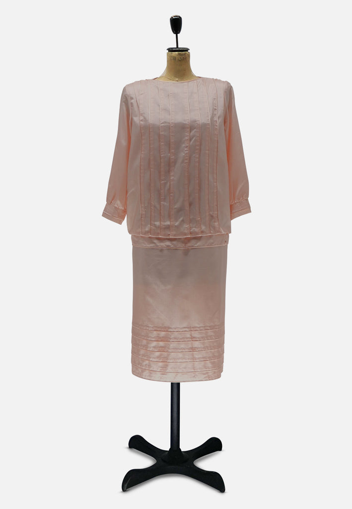 Vintage Clothing - Deco Style Peach Dress 'VIP' NOT DONE - Painted Bird Vintage Boutique & The Aviary - Dresses