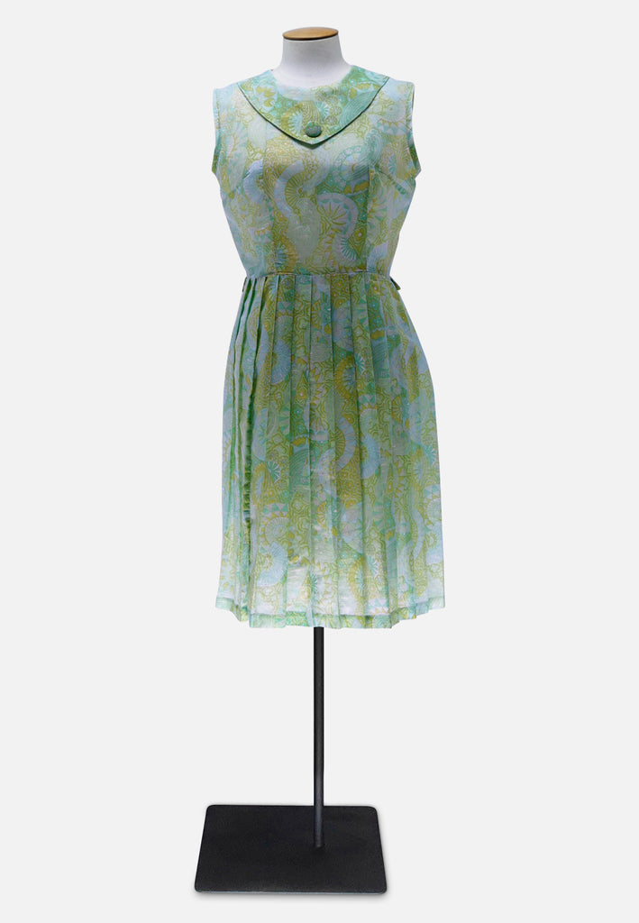 Vintage Clothing - Watercolour Greens Dress - STYLIST COLLECTION 'VIP' ND - Painted Bird Vintage Boutique & The Aviary - Dresses