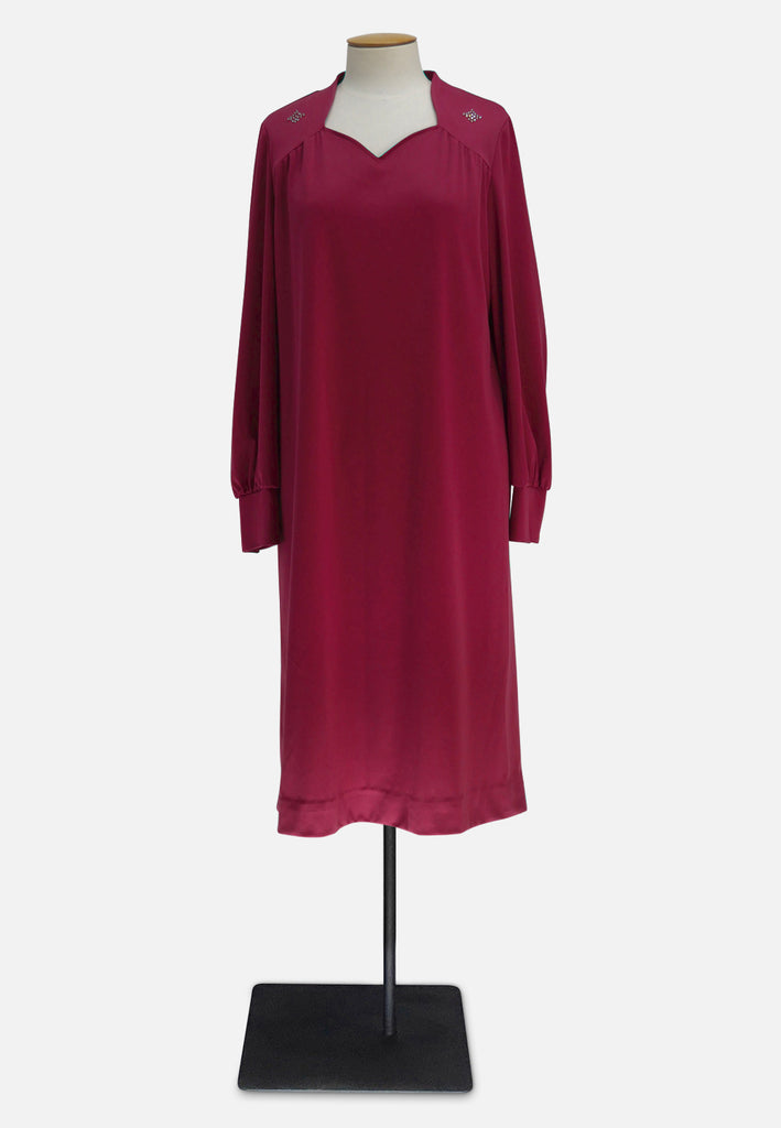 Vintage Clothing - Rippling Raspberries Dress 'VIP' - Painted Bird Vintage Boutique & The Aviary - Dresses