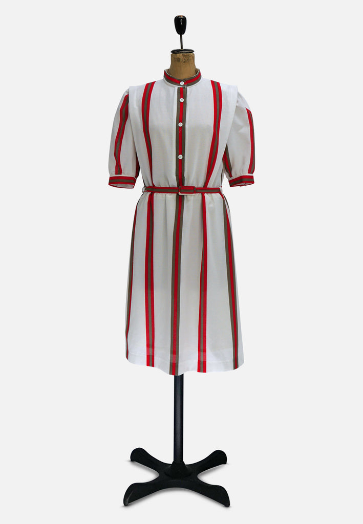 Vintage Clothing - Vibrant Stripe Dress - Painted Bird Vintage Boutique & The Aviary - Dresses