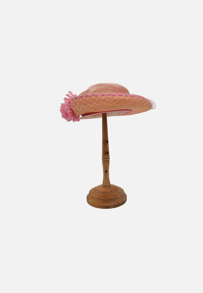 Vintage Clothing - Jaunty Pink Hat 'VIP' - Painted Bird Vintage Boutique & The Aviary - Hat