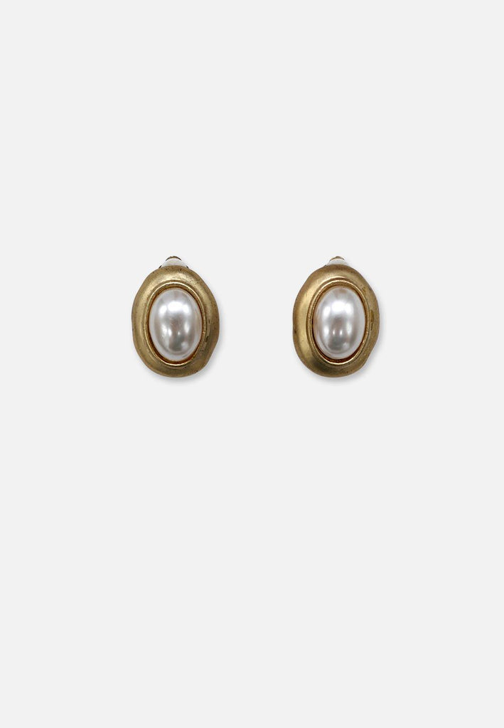 Vintage Clothing - Oval Time Earrings - Painted Bird Vintage Boutique & The Aviary - Earrings