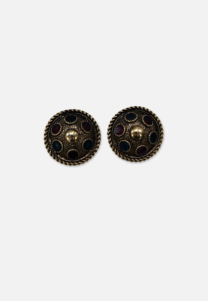 Vintage Clothing - Shield Earrings - Painted Bird Vintage Boutique & The Aviary - Earrings