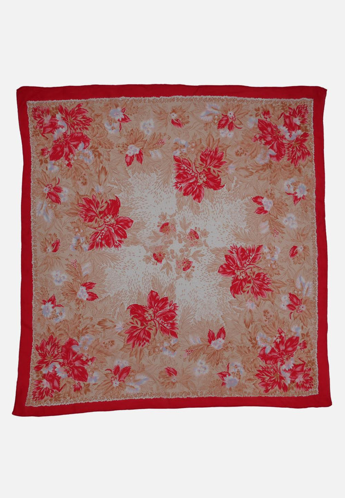 Vintage Clothing - Stunning Floral Scarf 'VIP' - Painted Bird Vintage Boutique & The Aviary - Scarf