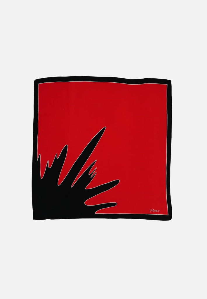 Vintage Clothing - Red and Black Scarf 'VIP' - Painted Bird Vintage Boutique & The Aviary - Scarf