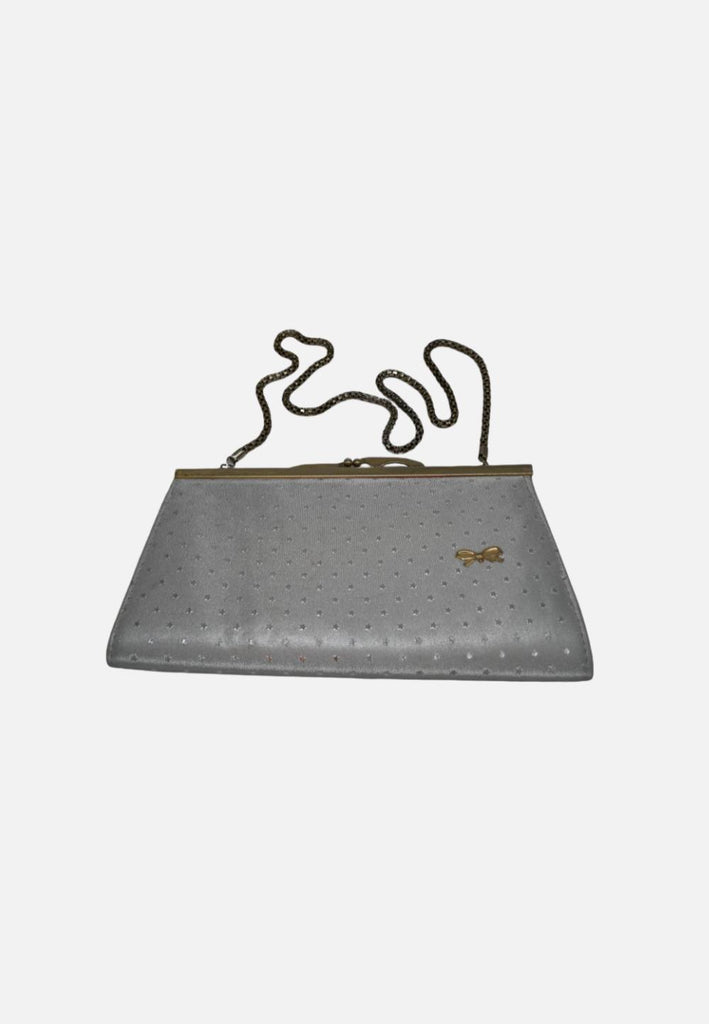 Vintage Clothing - Silver Slimline Handbag - Painted Bird Vintage Boutique & The Aviary - Handbag