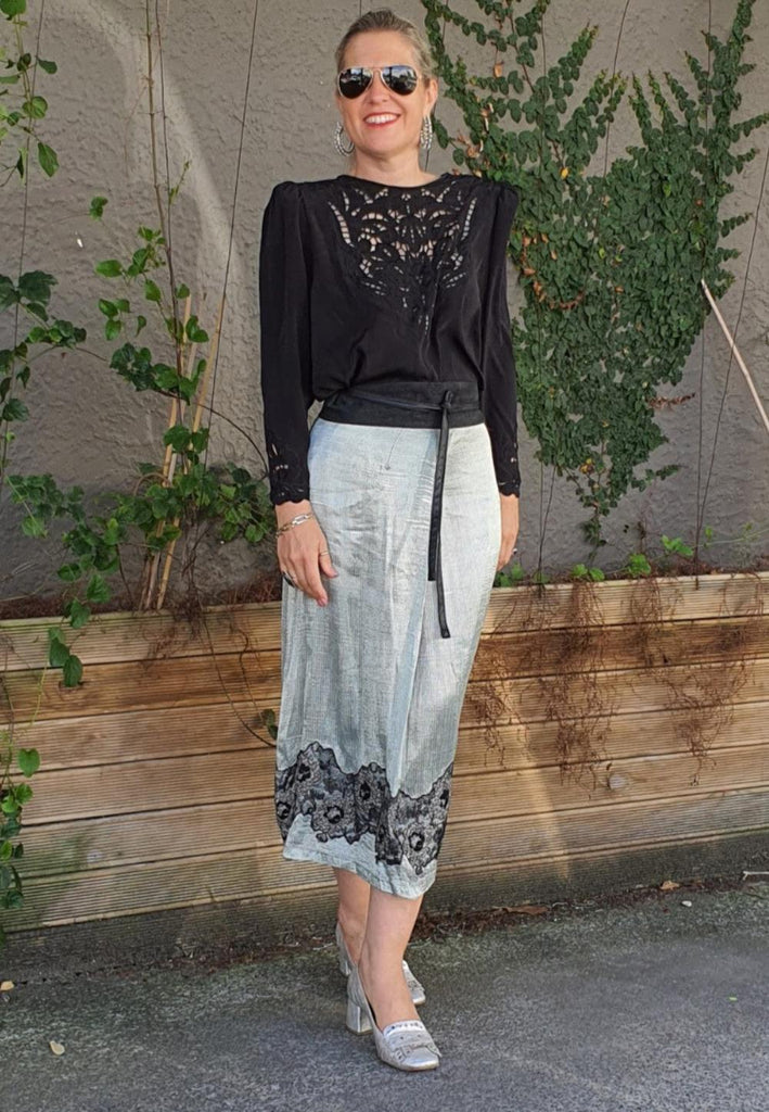 Vintage Clothing - Lightest Mint and Lace Skirt 'VIP' ND - Painted Bird Vintage Boutique & The Aviary - Skirt