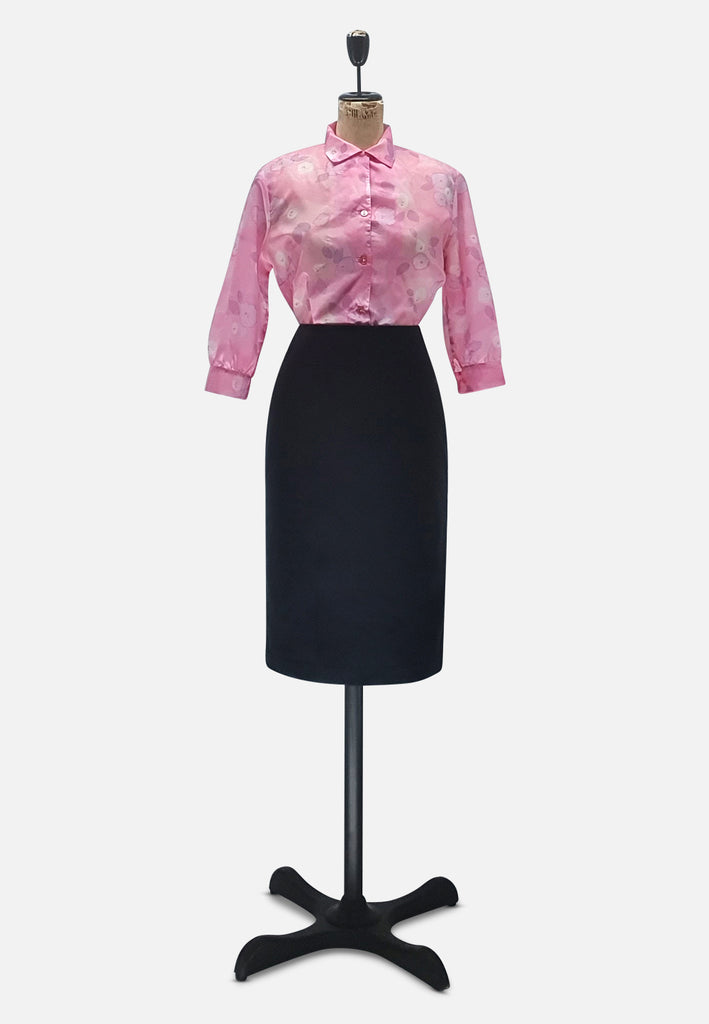 Vintage Clothing - Pink Floral Blouse - Painted Bird Vintage Boutique & The Aviary - Blouse