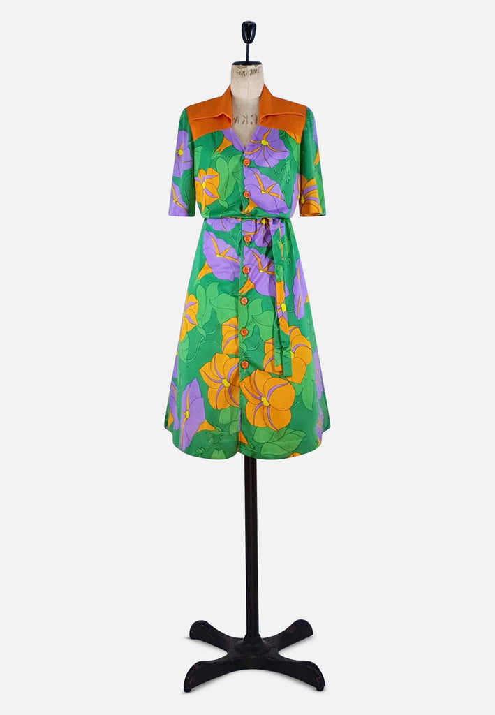 Vintage Clothing - Italian 'Oceano' Floral Dress - Painted Bird Vintage Boutique & The Aviary