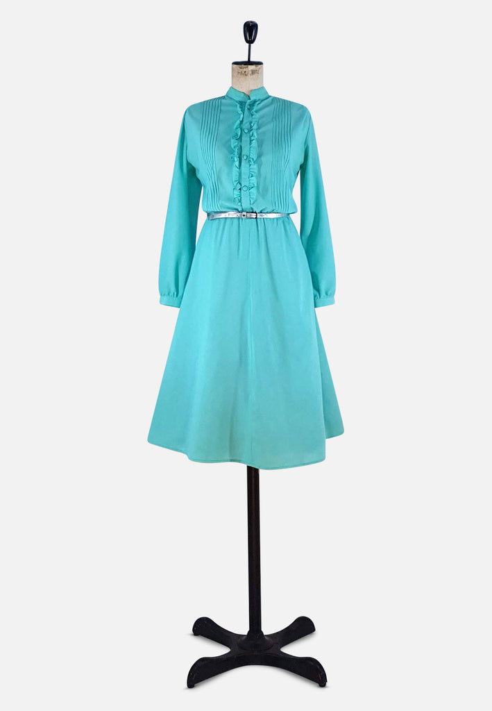 Vintage Clothing - Seafoam 'Glamis' Long Sleeve Dress - Painted Bird Vintage Boutique & The Aviary