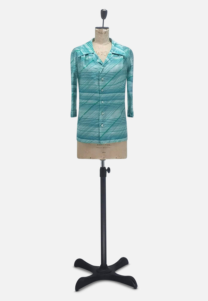 Vintage Clothing - Italian Silk Striped Shirt - Painted Bird Vintage Boutique & The Aviary