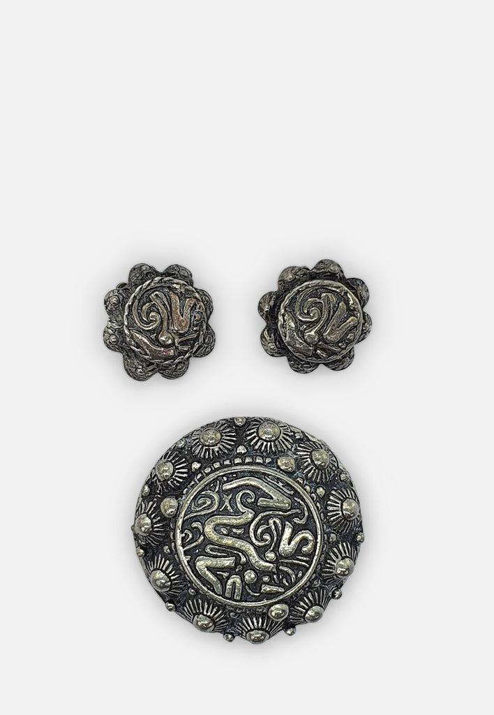 Vintage Clothing - Brooch and Earring Set (Clip Ons) - Painted Bird Vintage Boutique & The Aviary