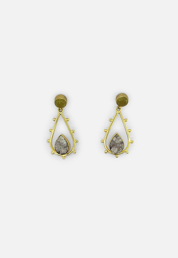 Vintage Clothing - Citrine and Amethyst Earrings - Painted Bird Vintage Boutique & The Aviary - Earrings