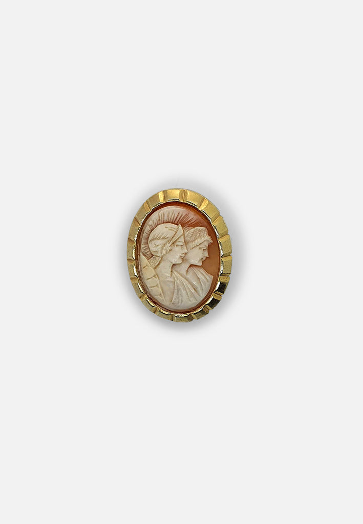 Vintage Clothing - Faux Cameo brooch - Painted Bird Vintage Boutique & The Aviary