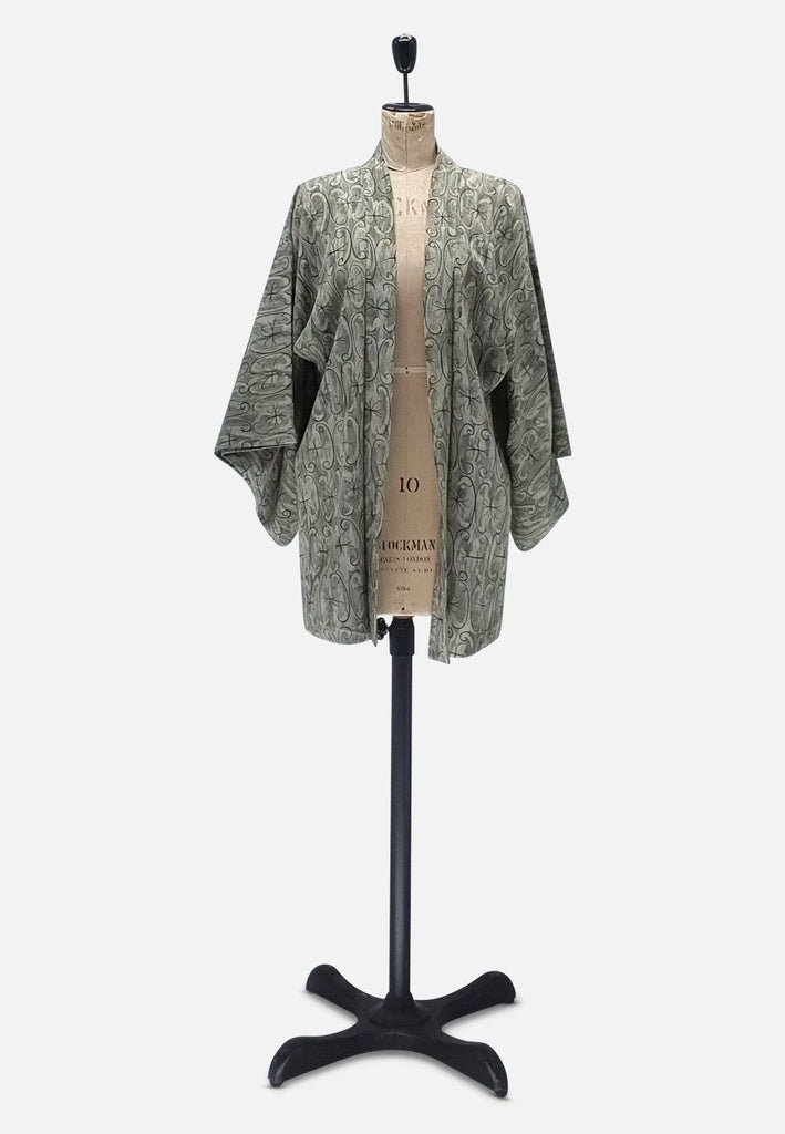 Vintage Clothing - Japanese Geometric Silk Kimono - Painted Bird Vintage Boutique & The Aviary