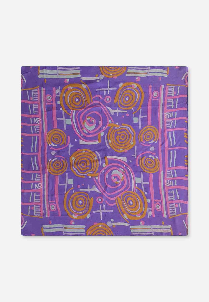 Vintage Clothing - Paris in Purple Scarf - Painted Bird Vintage Boutique & The Aviary - Scarves