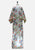 Vintage Clothing - Cream with Primary Leaves Long Kimono - Painted Bird Vintage Boutique & The Aviary - Kimono
