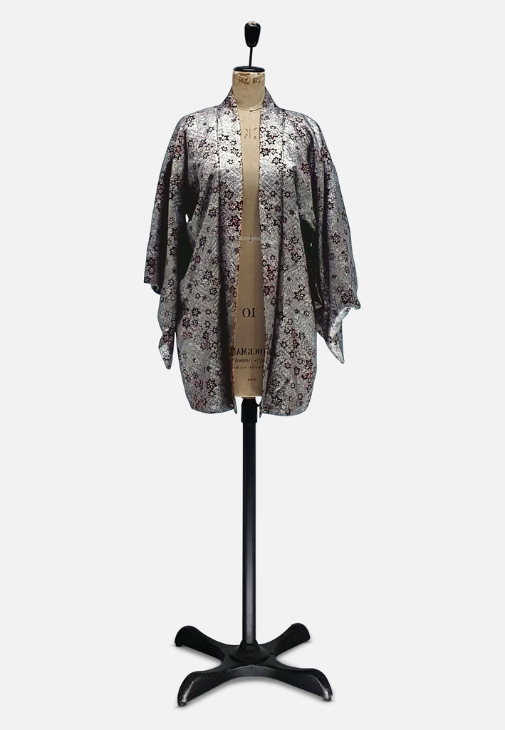 Vintage Clothing - Silver Shine Kimono - Painted Bird Vintage Boutique & The Aviary - Kimono