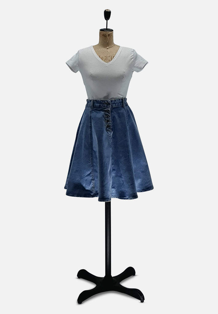 Vintage Clothing - Denim Skater - RETRO - Painted Bird Vintage Boutique & The Aviary - Skirts