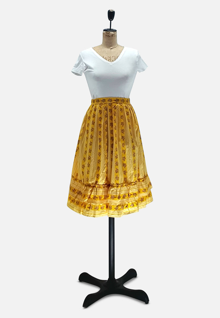 Vintage Clothing - Delicate Florals Peasant Skirt - Painted Bird Vintage Boutique & The Aviary - Skirts