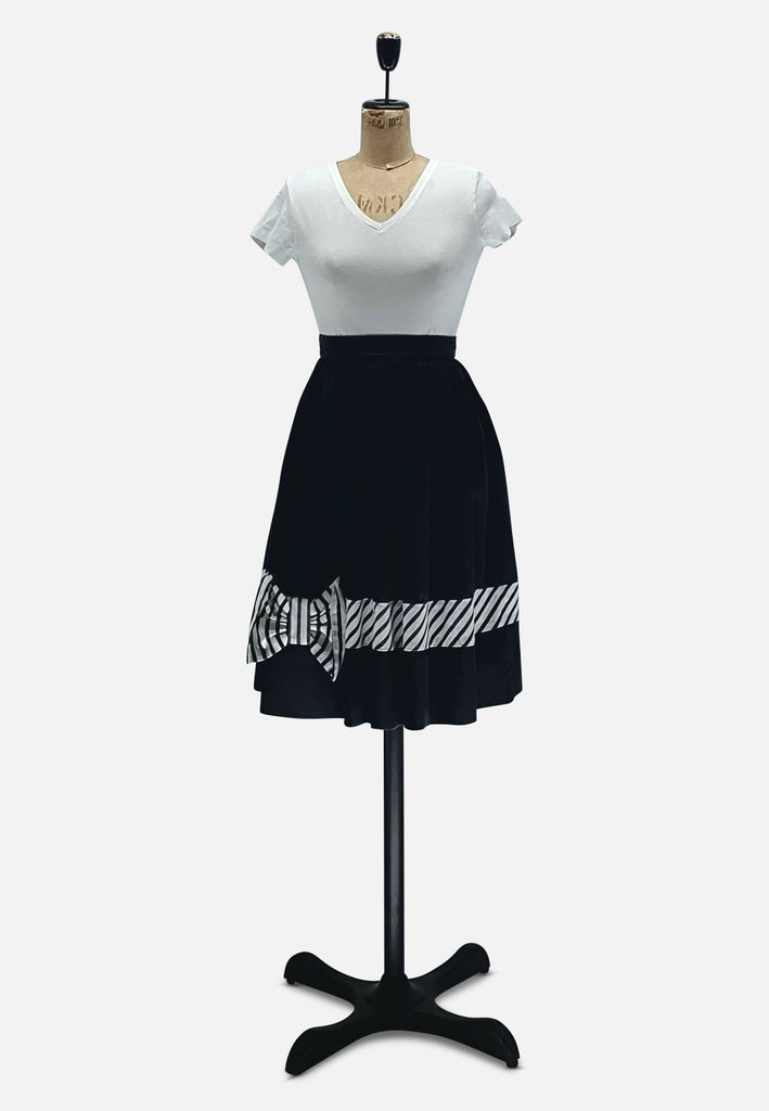 Vintage Clothing - Black and White Bow Skirt - Painted Bird Vintage Boutique & The Aviary - Skirts